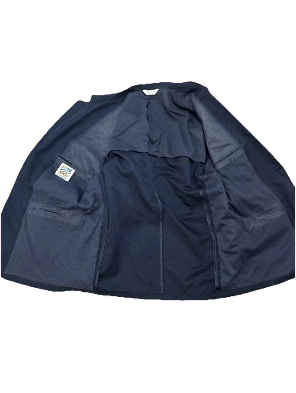 Vintage Travel Smith Chest 46 Vintage Wash & Wear Navy Blazer Zip Pockets